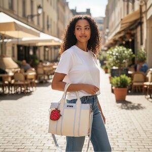 Victoria's Secret - Striped “PINK” Tote/Crossbody Bag - Retail $80